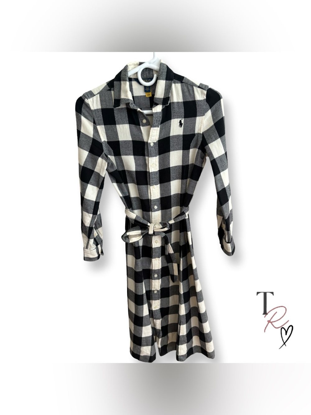 Polo by Ralph Lauren Black and White Buffalo Check Shirt Dress